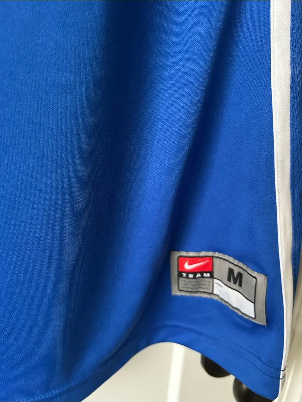 NWT - Nike Blue Athletic Basketball  Sleeveless Long Top with White Side Stripes